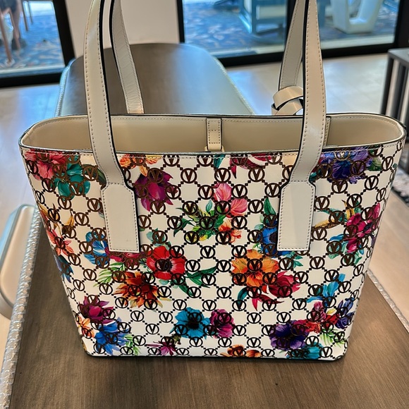 VALENTINO MARIO VALENTINO Prince Floral Monogram Leather Tote - Picture 4 of 10